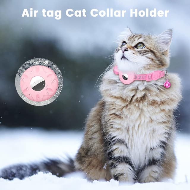 Detalle de Reflective cat collar with AirTag holder