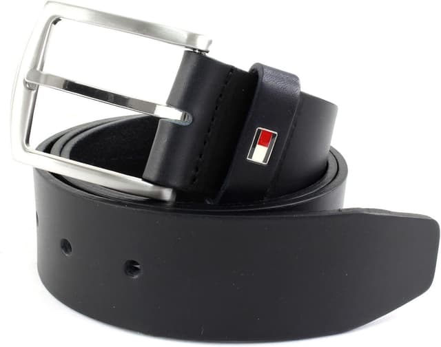 Detalle de Tommy Hilfiger Ledergürtel NEW DENTON (4 cm breit) in dunkelbraun