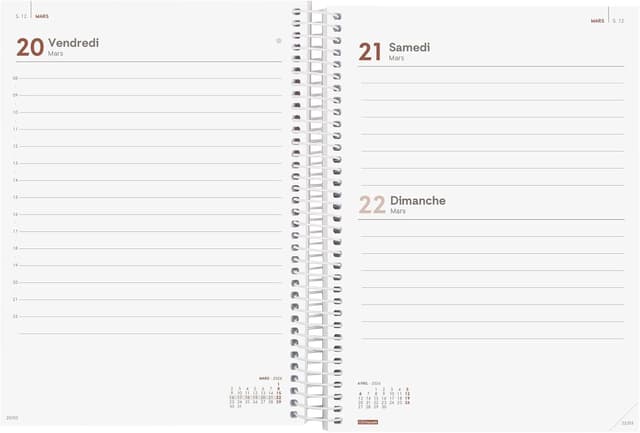 Detalle 2 de Agenda Spirale 2026 Finocam 1 jour par page