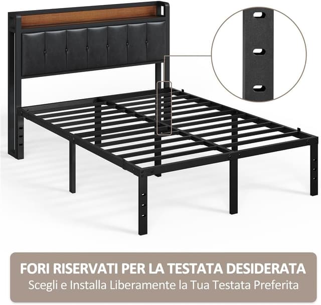 Thumbnail 5 de Yaheetech Rete Letto Matrimoniale 160×200 cm