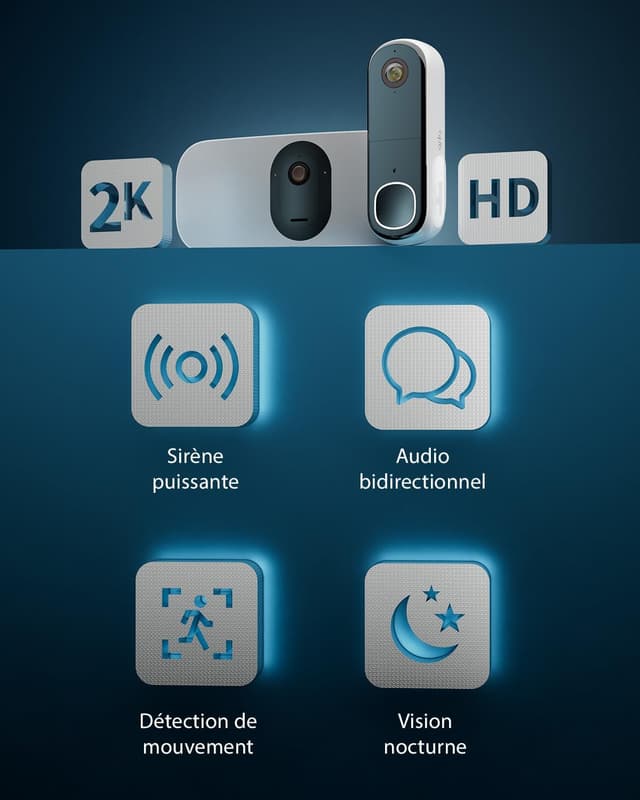 Detalle de Arlo Floodlight 2K et Sonnette HD, 2K