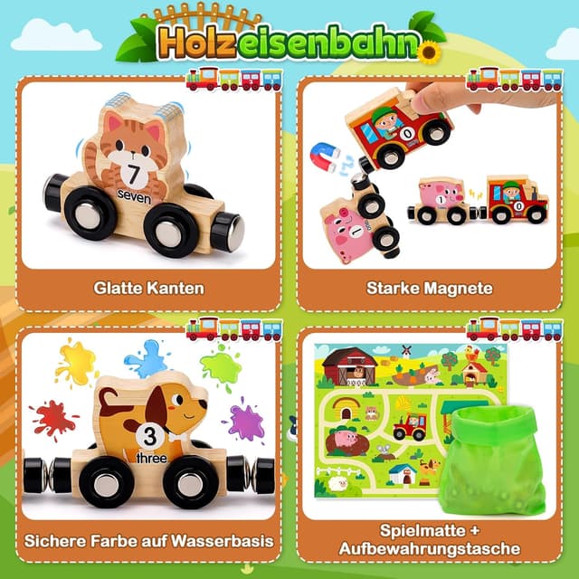 Thumbnail 2 de Montessori Spielzeug Magnetic Zug 10 Teile