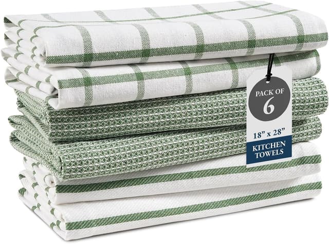 Detalle de LANE LINEN Cotton Kitchen Towels 18"x28"