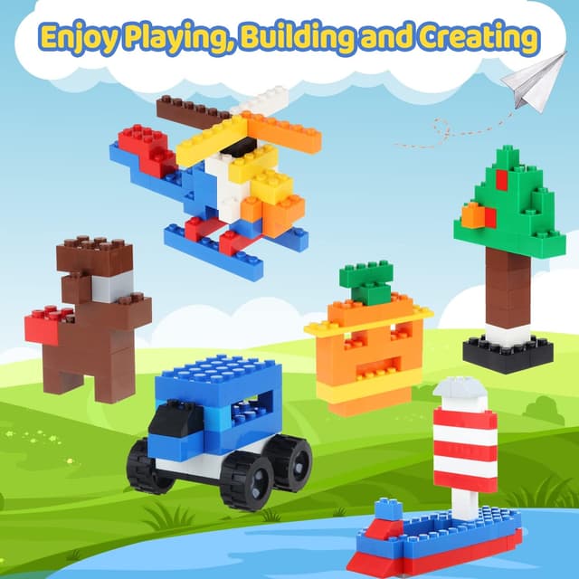 Detalle 2 de WYSWYG 1200-Teile-Bausteine (1,6 kg Steine) – Basic Building Bricks Set kompatibel ab 6 Jahren