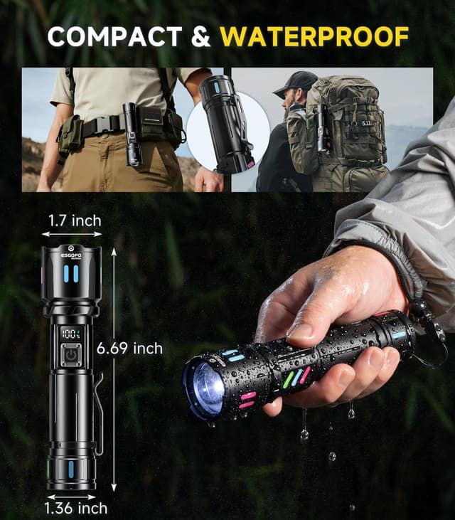 Detalle de Esgofo Taschenlampe LED 1000 m Reichweite