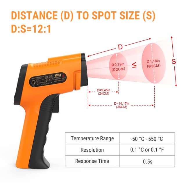 Detalle 2 de ThermoPro TP30 infrared thermometer 550°C