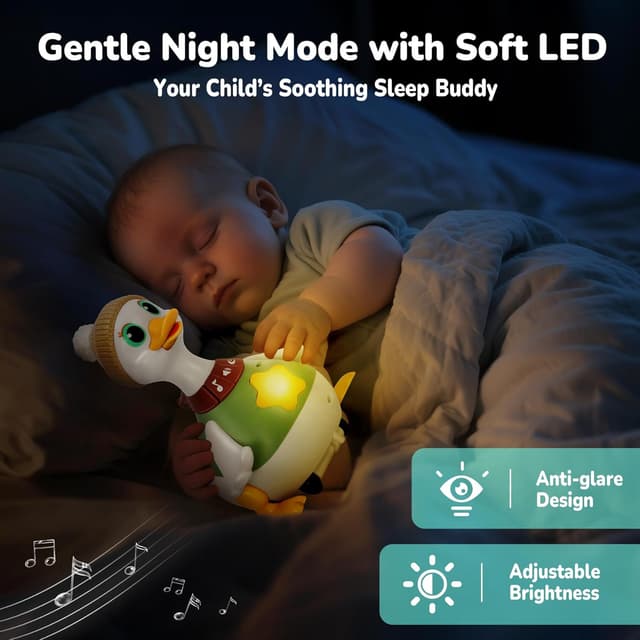 Detalle de Hestiasko Baby Toys Tummy Time Duck Set (6–12 Months) with Lights, Sounds & Magnetic Play Modes