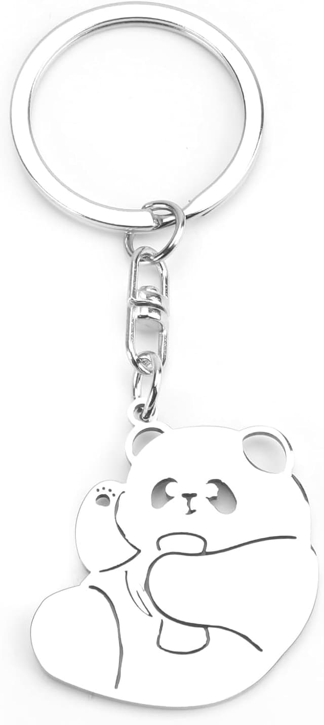 Detalle de Tranbath personalisierter Schlüsselanhänger mit süßem Panda-Design – Geschenk für Frauen & beste Freundin (Mama)