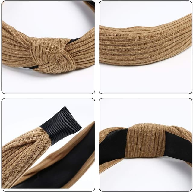 Detalle 2 de URAQT set da 6 fasce per capelli donna super morbide annodate Criss Cross