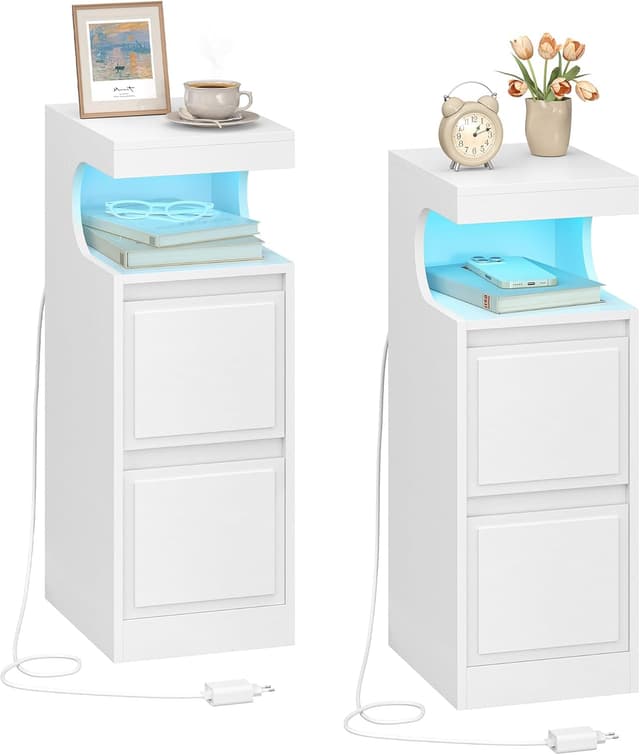 Detalle de Hzuaneri table de chevet, 2 unités, LED