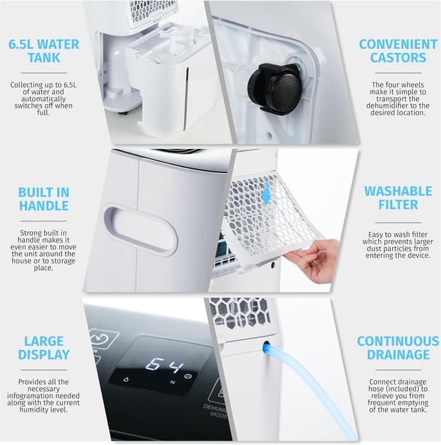 Thumbnail 6 de Nyxi 20L/Day Dehumidifier with 6.5L Tank