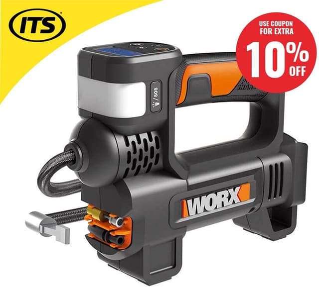 Thumbnail 6 de WORX WX092.9 Cordless Inflator 18V 4-in-1 (150 PSI) with Digital LED Gauge, Auto Stop & SOS Light