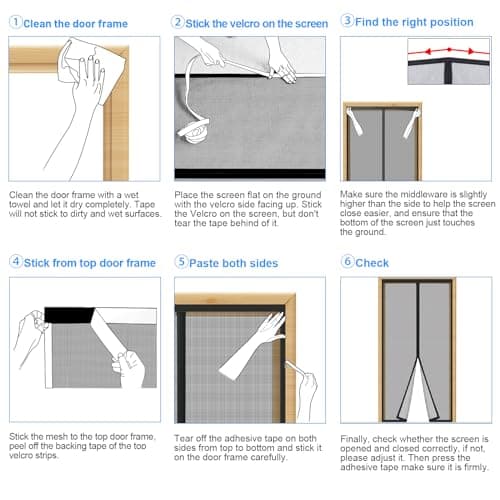 Thumbnail 4 de Moustiquaire porte fenêtre 110 x 240 cm, maille fine noire 🚪