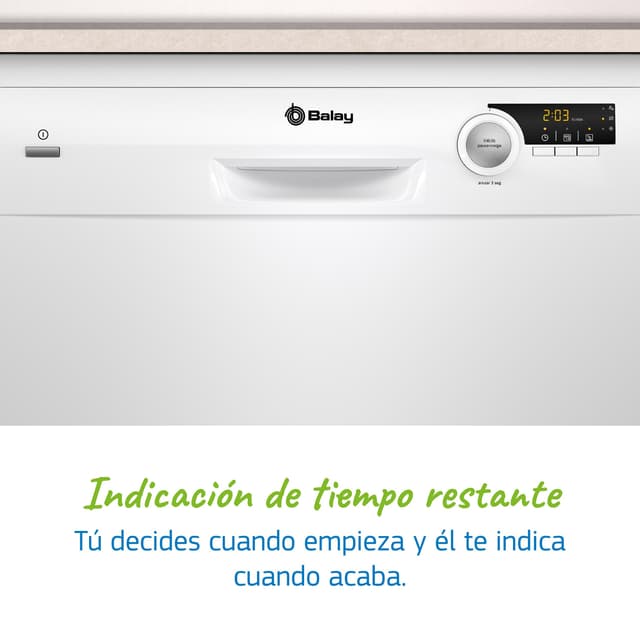 Detalle de Balay 3VS506BP lavavajillas de 60 cm para 12 servicios con Pausa+carga (reacondicionado Grado C)