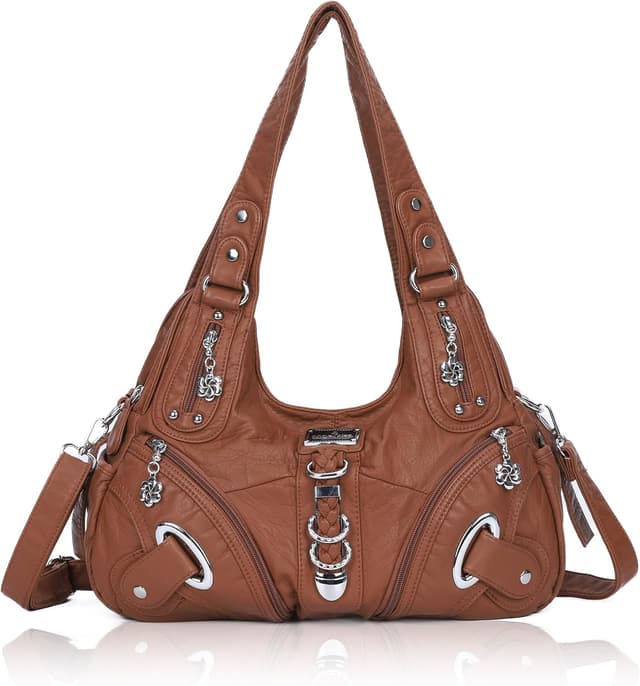 Thumbnail 6 de Angelkiss Large Hobo Satchel Handbag for Women (Washed PU Leather)