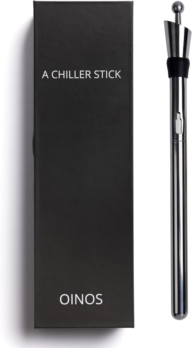 Detalle de OINOS Wine Chiller Stick (3-in-1 Cooler, Aerator & Stopper) for Wine Lovers