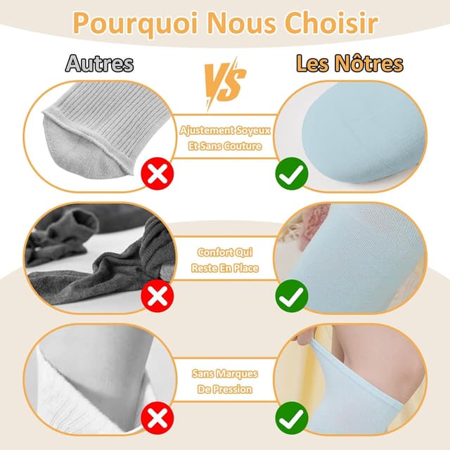 Detalle de ZAKASA chaussettes hautes coton peigné sans couture (4 paires), montantes jusqu’au genou