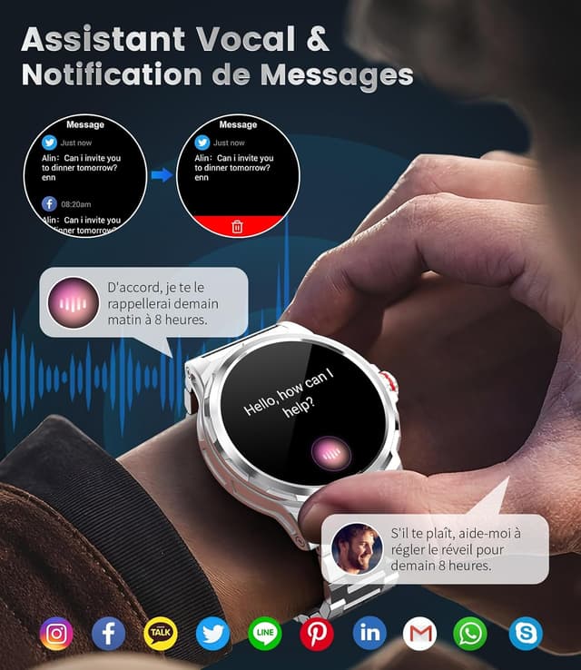 Thumbnail 3 de LIGEMI SML6 Montre Connectée Homme Militaire