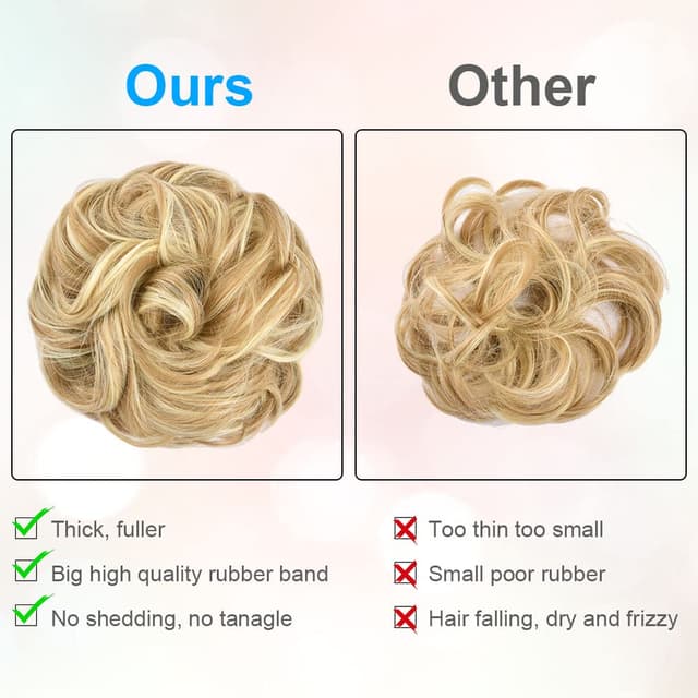 Detalle 2 de Aomig Dutt Haarteil für Gelockt 1 Stück