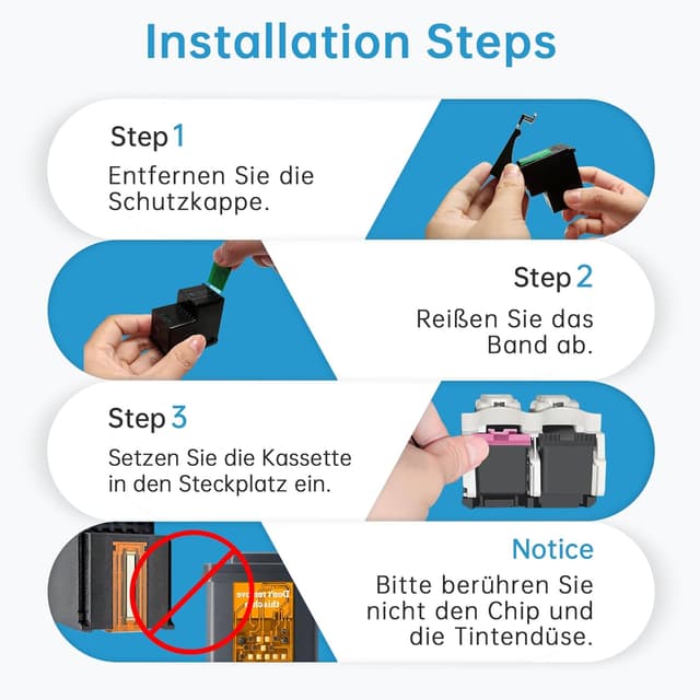 Detalle de SUNPRINTZ 303 XL cartucce nero e colore (303XL) per HP 303XL, serie Envy e Tango X Smart