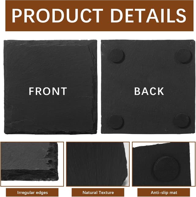 Thumbnail 2 de DASSNANE 60 PCS Slate Coasters