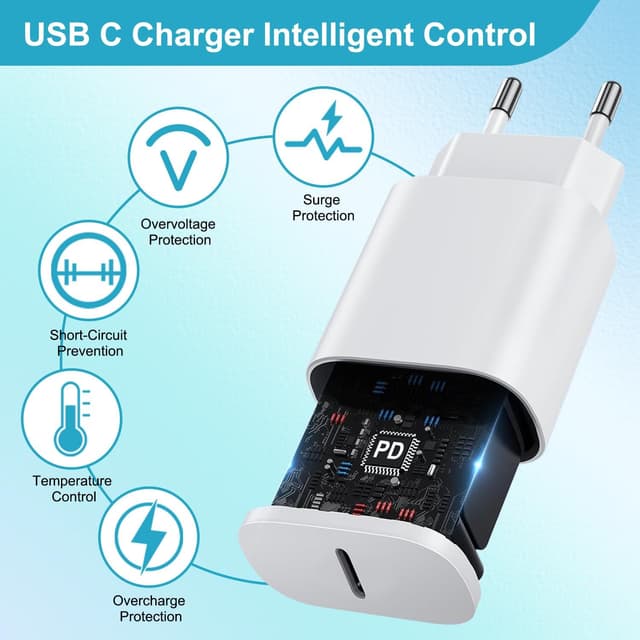 Detalle 2 de Bamkey caricatore iPhone MFi da 25W con USB‑C e cavo Lightning da 2 m (compatibile iPhone 14/13/12 e altri)