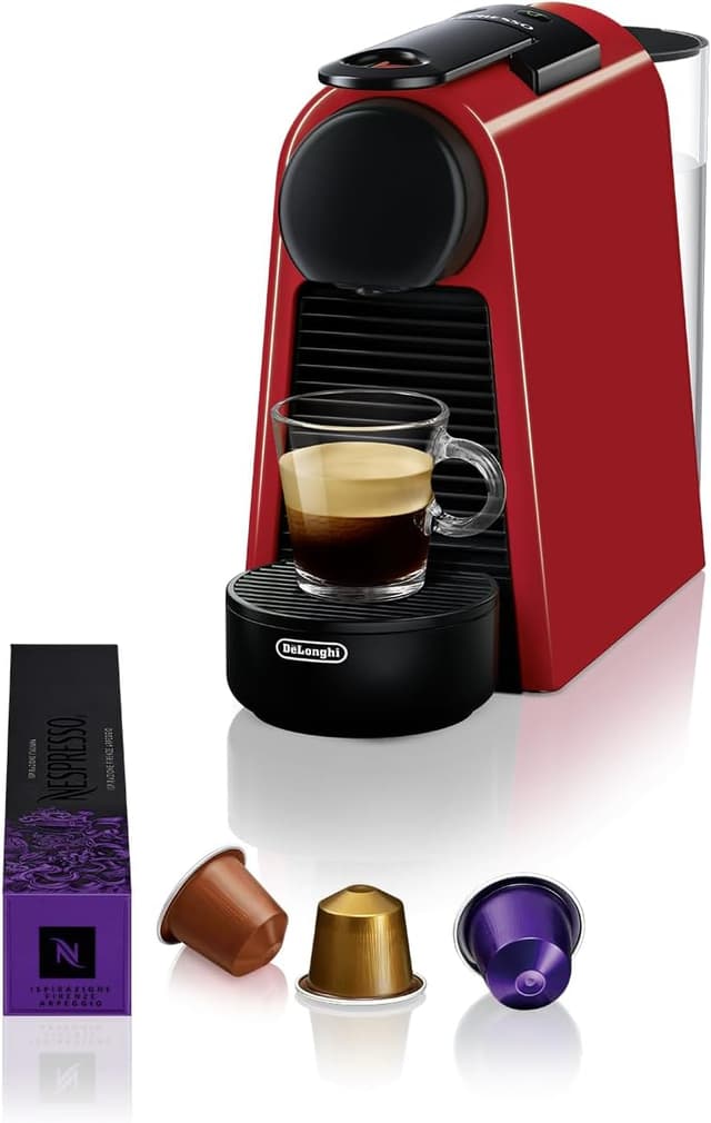 Detalle de Nespresso De’Longhi Essenza Mini Kaffeemaschine 19 bar Rot – kompakt mit 11 cm Breite