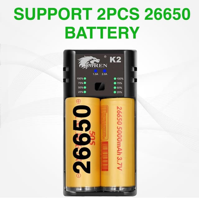 Detalle 2 de Imren 26650 10400 battery charger