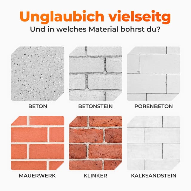 Detalle de BAUBECK SDS Plus Betonbohrer 6 mm, 10er-Set (160 mm) aus 40CR-Stahl