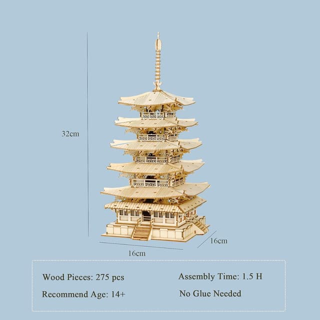 Thumbnail 6 de Rolife Puzzle 3D Pagoda de 5 Pisos 🏯 Juego de Construcción Decorativo