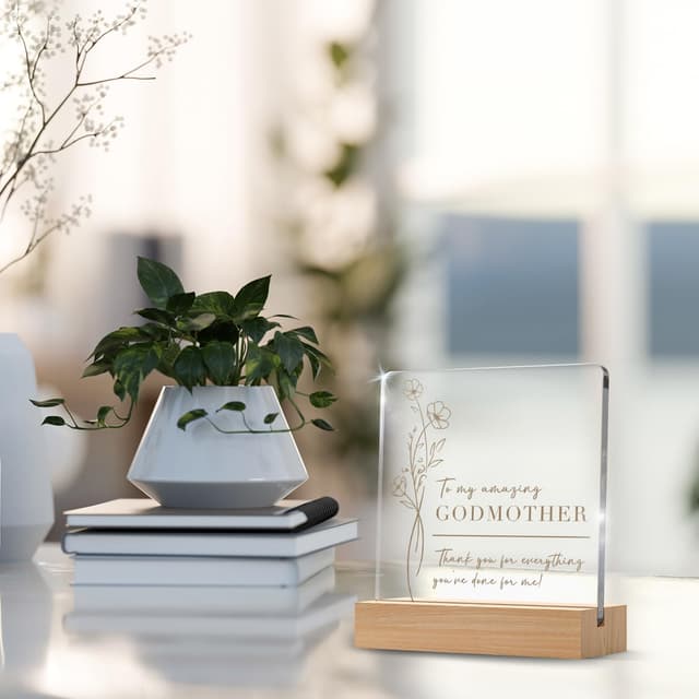 Thumbnail 2 de Godmother Gifts Thank You Plaque wooden stand