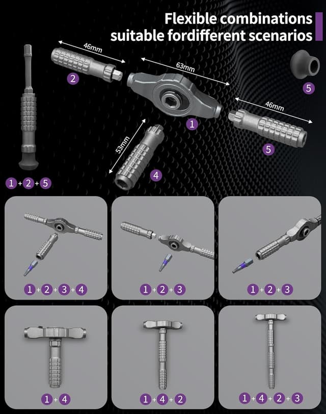 Thumbnail 1 de 66 in 1 Magnetic Screwdriver Set