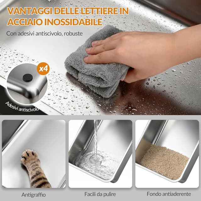 Detalle de Fobyfurny Lettiera in acciaio inox 120°