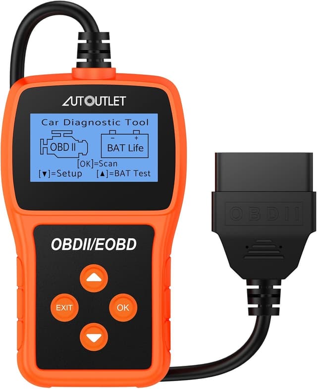 Detalle de AUTOUTLET OBD2 Diagnosegerät (OBDII/EOBD), Codeleser mit DTC-Definition, 10 Sprachen, Daten in Echtzeit