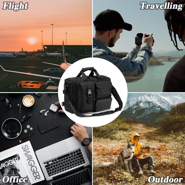 Thumbnail 6 de BAGZY Sac bandoulière tactique et militaire 600D Oxford pour ordinateur 14 pouces (molle, survie & randonnée)