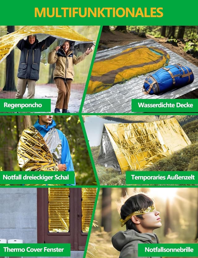 Thumbnail 6 de TOOHAO Manta Térmica Supervivencia 160 x 210 cm