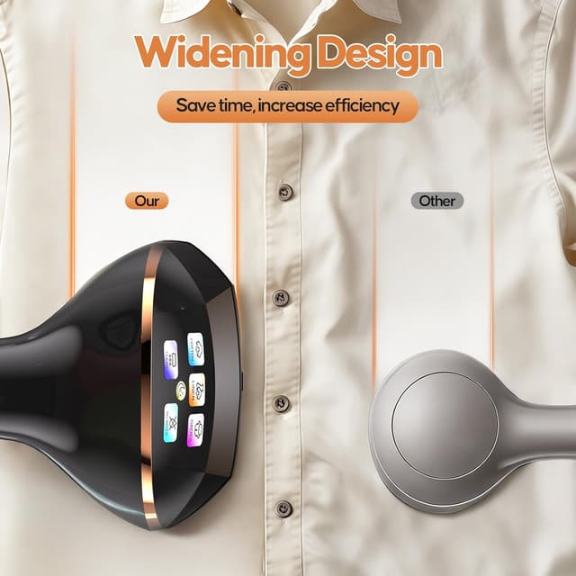 Detalle de PKBD Handheld Clothes Steamer (1800W) with Detachable 300ml Tank, LED Screen & 3 Steam Speeds