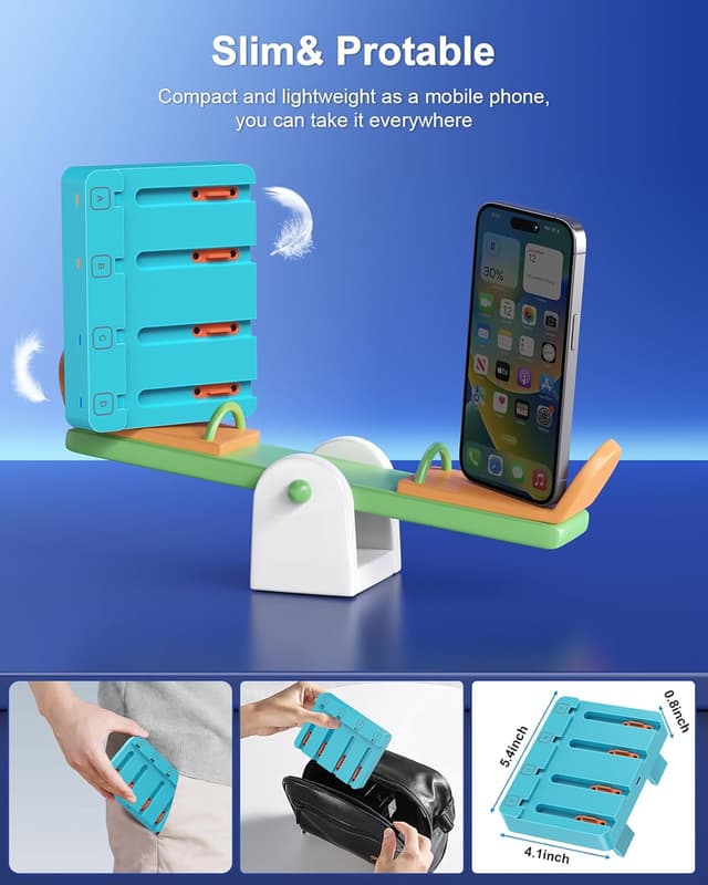 Detalle de WAXITY 8-in-1 Controller Ladestation für Nintendo Switch 2/1/OLED – magnetisch & mit LED-Anzeige (Blau)