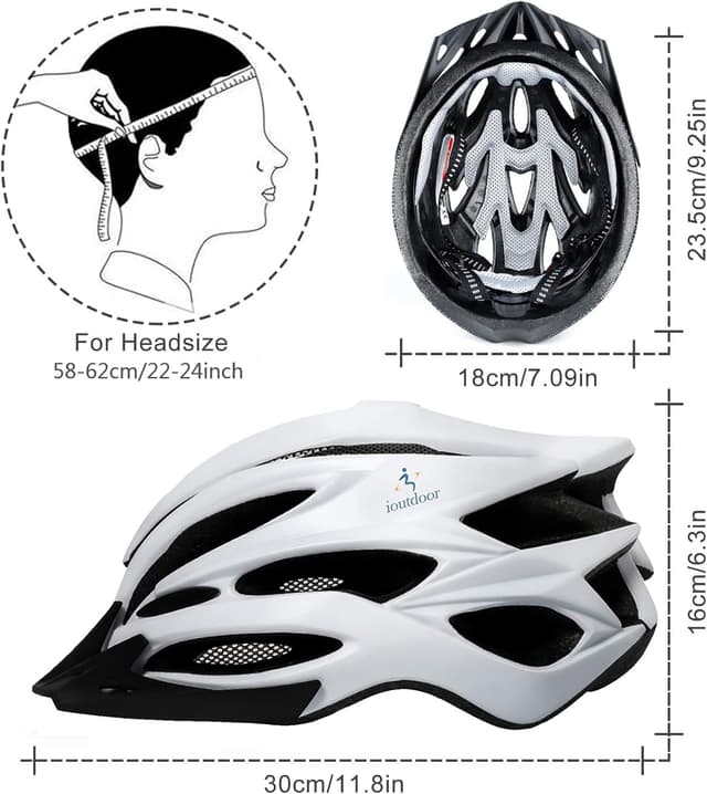 Detalle 2 de ioutdoor Premium Fahrradhelm mit abnehmbarer Sonnenblende und Insektennetz (CE/CPSC)