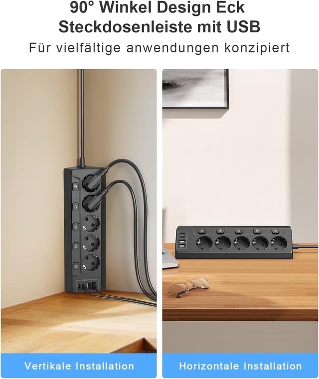 Detalle 2 de Vipwell Ecksteckdose 3680W mit USB