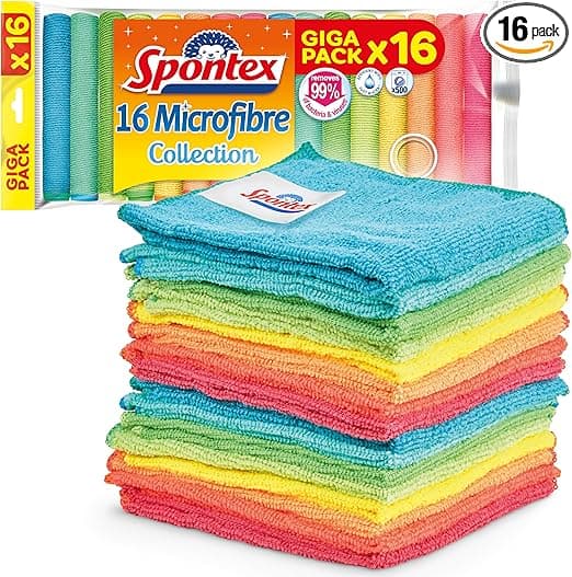 Imagen de Spontex Microfibra: 16 Bayetas Coloridas para Limpieza 🧽 en OfertitasTOP