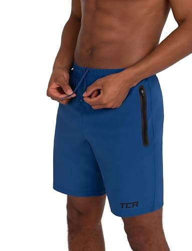 Detalle 2 de TCA Shorts deportivos para hombre con bolsillos de cremallera Tecnología Elite Tech (Running/Gym) – Azul, L