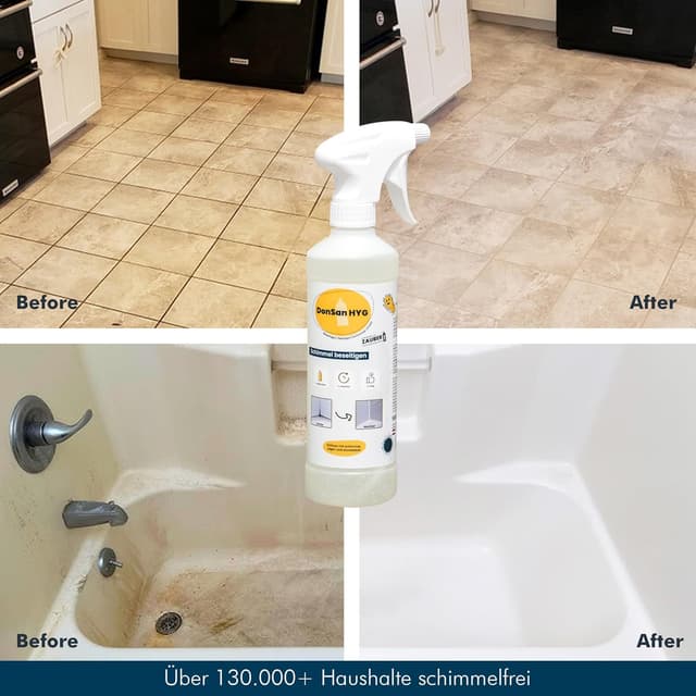 Detalle de Zauberfein Schimmelpilz Entferner Spray (2x 500 ml) mit Aktivchlor für Bad & Keller