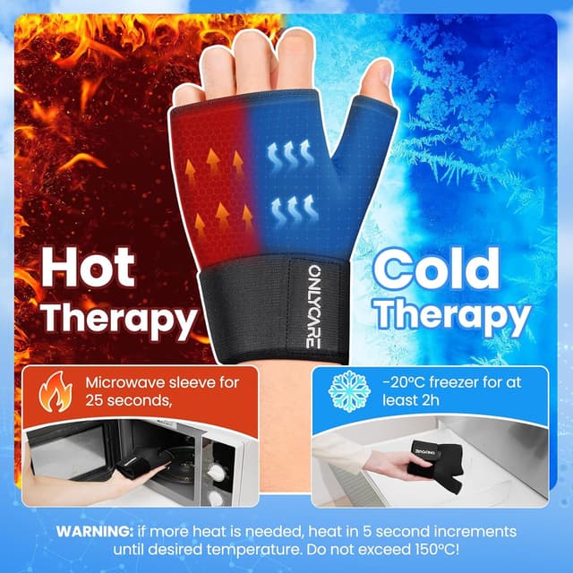 Detalle 2 de ONLYCARE Wrist Ice Pack Wrap – soft gel hand ice pack for hot & cold therapy