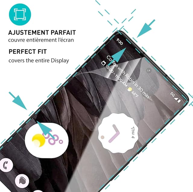 Detalle 2 de Smartect Protecteur d’écran TPU pour Google Pixel 7a (2 + 2 pièces) écran + caméra