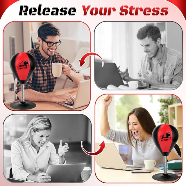 Detalle 2 de NZQXJXZ Desktop Punching Bag stress buster with suction cup and speed balls