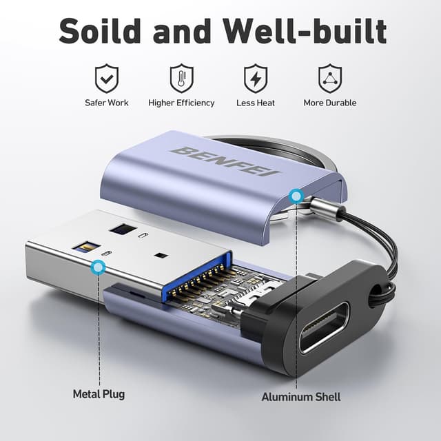 Detalle 2 de BENFEI Adaptateur USB-C 10Gbps 2 pack