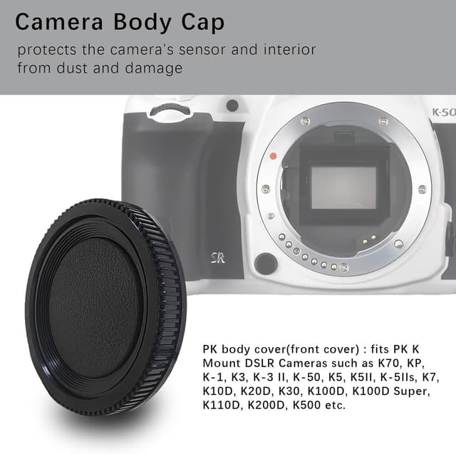 Thumbnail 1 de Camera Body and Rear Lens Caps for PK K Mount