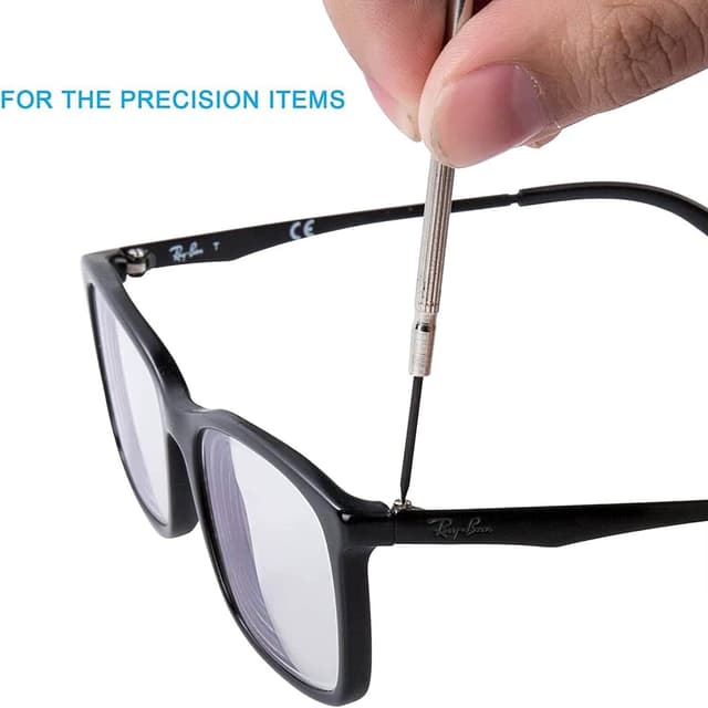 Detalle de SZGIARUY Mini-Schraubendreher-Set für Brillenreparatur: Präzisionsset mit Kreuz, Schlitz, Ahle & magnetischer Spitze