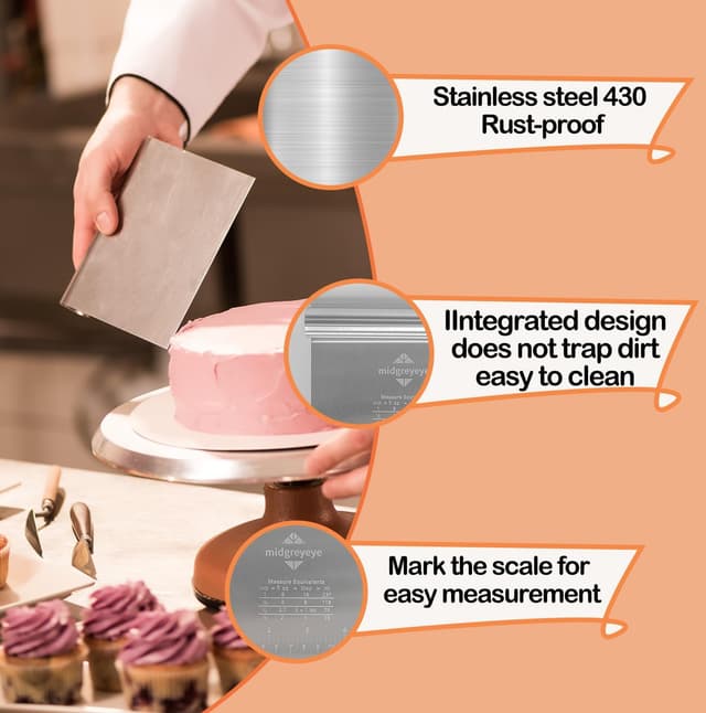 Thumbnail 4 de Midgreyeye 2 Rasqueta de Masa 🍰 Acero Inoxidable con Escala